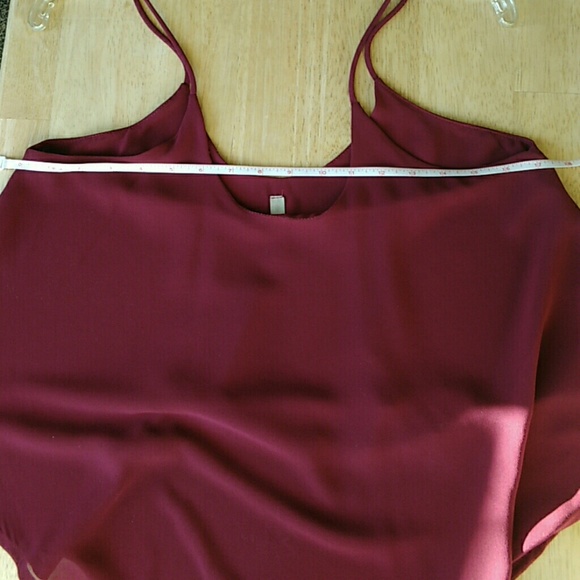 Wine-Colored Flowing Crop Top NWOT - Picture 9 of 10